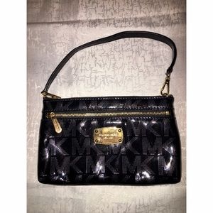 Michael kors black shiny sleek purse